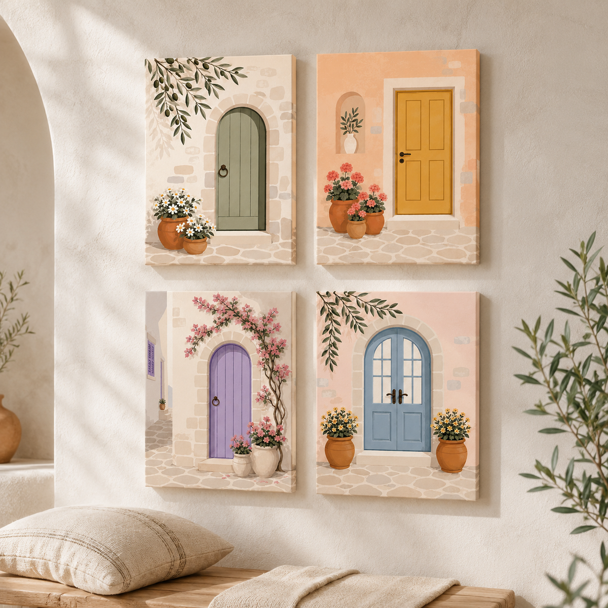 doors, set of 4 - Mini paint by numbers