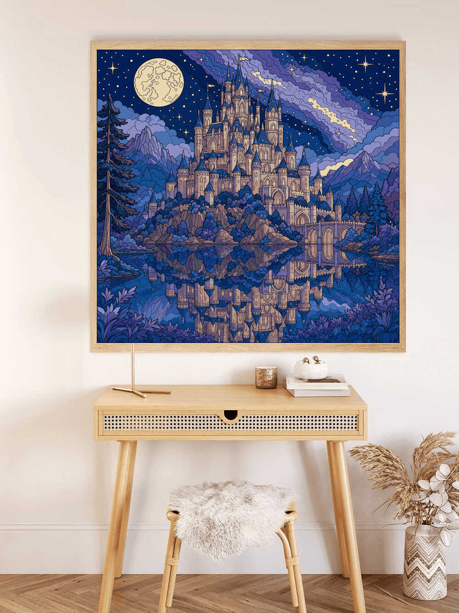 Paint by Numbers - The fairytale castle at full moon