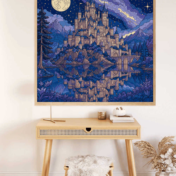 Paint by Numbers - The fairytale castle at full moon