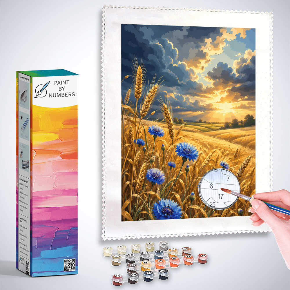 Paint by Numbers - Cornflower poetry in the evening light