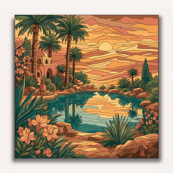 Paint by Numbers - Oasis in golden light
