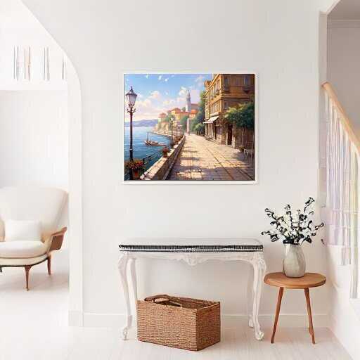 Paint by Numbers - Mediterranean morning dream, waterfront promenade