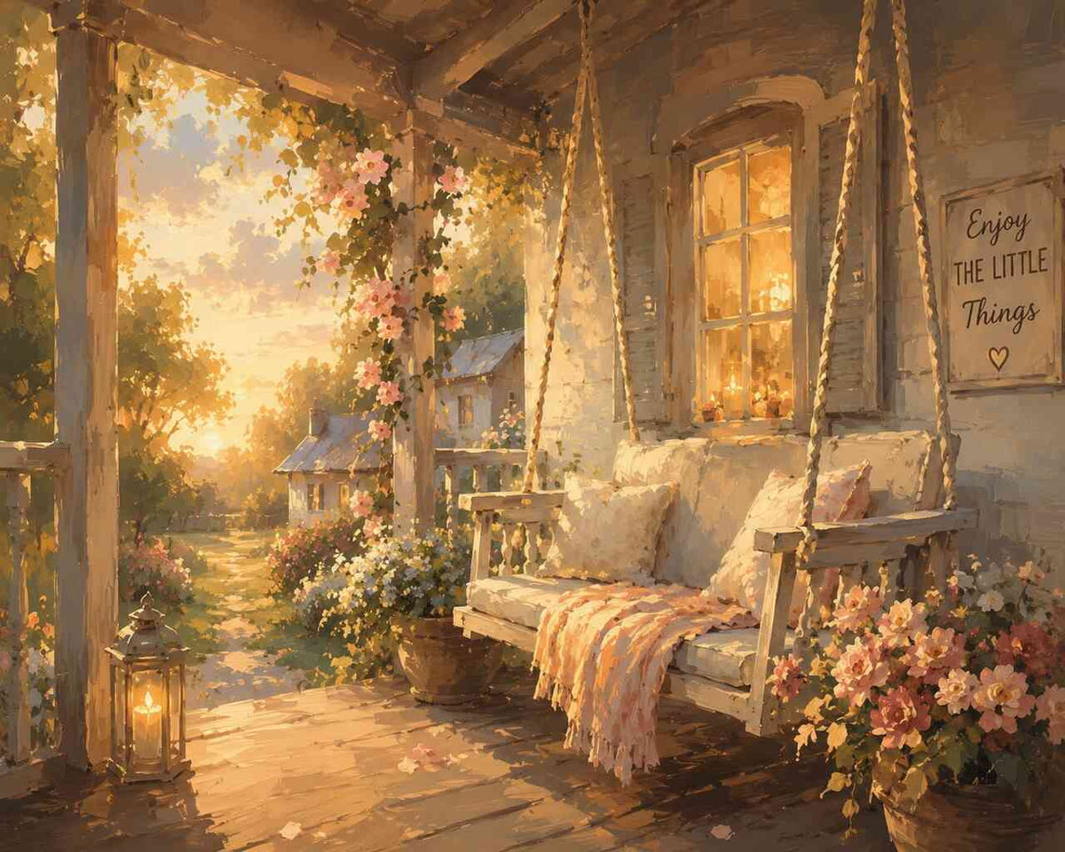 Paint by Numbers - Sun magic on the veranda evening