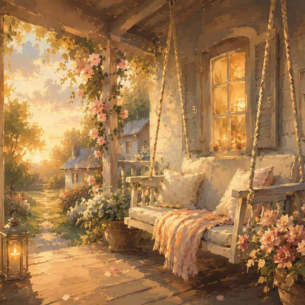 Paint by Numbers - Sun magic on the veranda evening