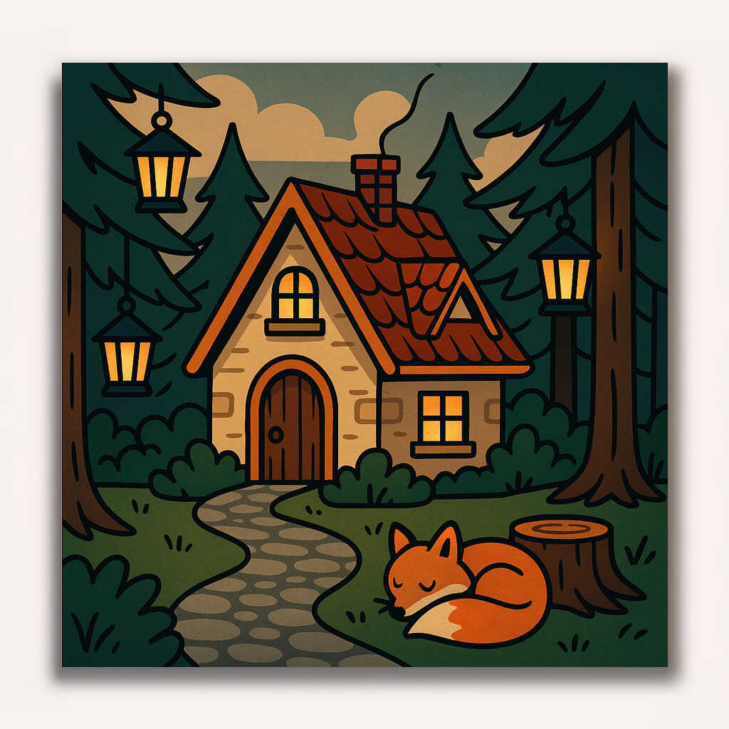 Paint by Numbers - Cozy forest view fairytale