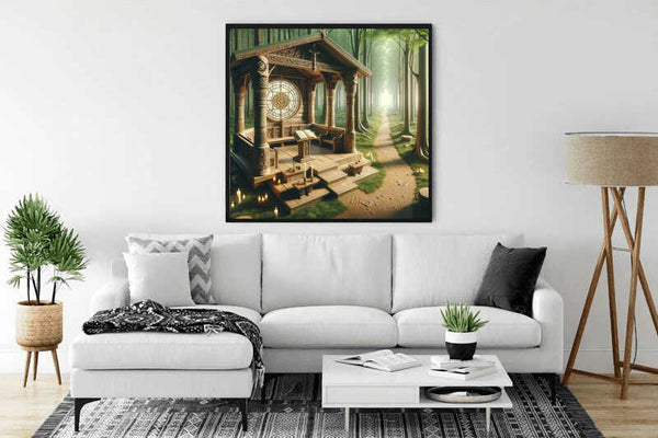 Paint by Numbers - Secrets of the Forest Sanctuary artwork in living room decor