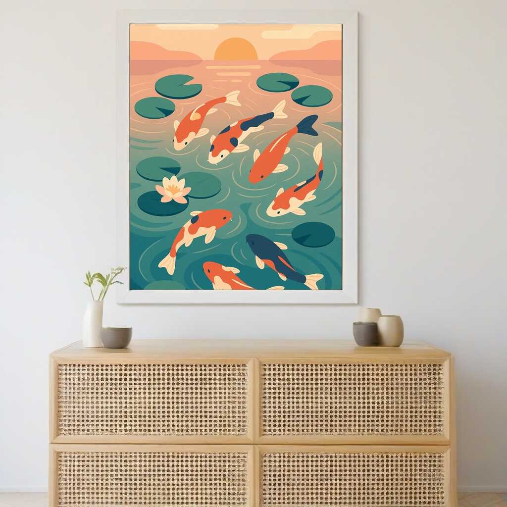 Paint by Numbers - **Koi Dreams at Sunset**