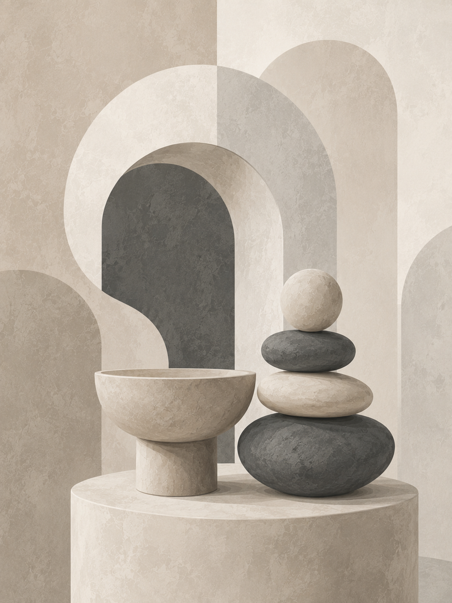 calm stone, set of 4 - Mini paint by numbers