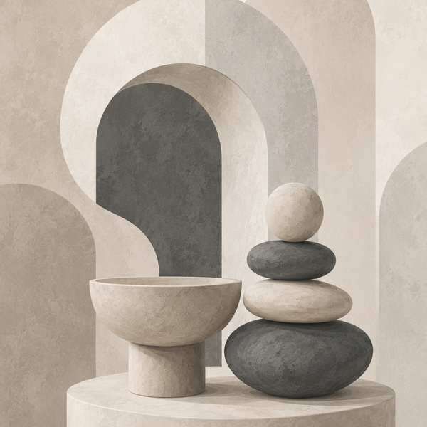 calm stone, set of 4 - Mini paint by numbers