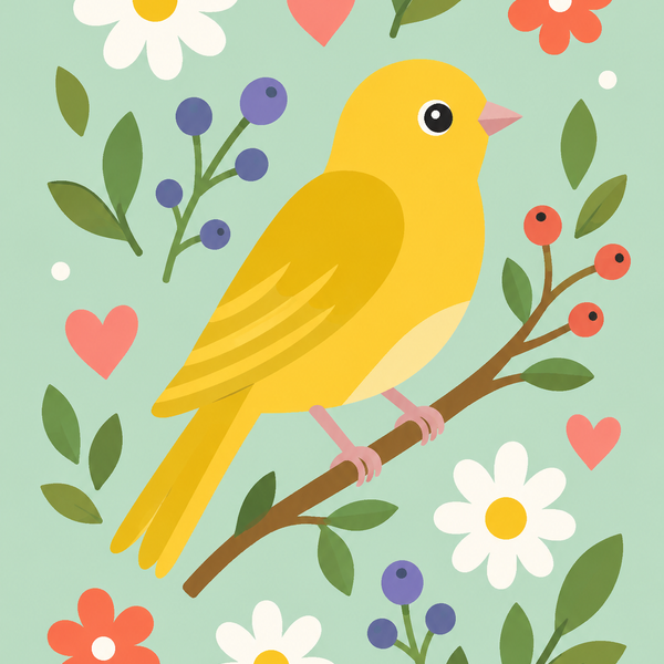 colorful birds, set of 4 - Mini paint by numbers