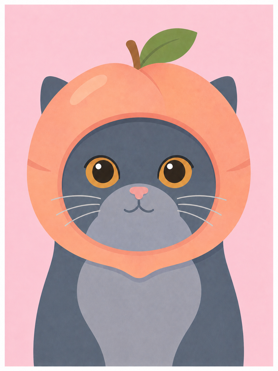 Fruity cats, set of 4 - Mini paint by numbers