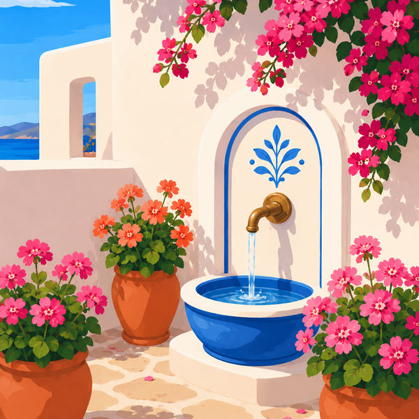 Greek summer, set of 4 - Mini paint by numbers