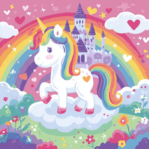 Paint by Numbers - Unicorn magic over Rainbow Land