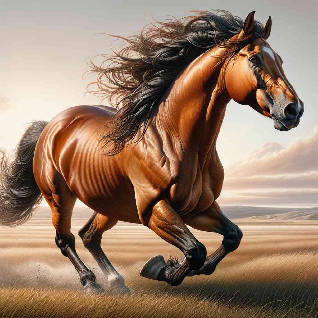 Paint by Numbers - Untamed Freedom depicting a galloping horse with golden hues, capturing energy, dynamism, and the essence of wild freedom.