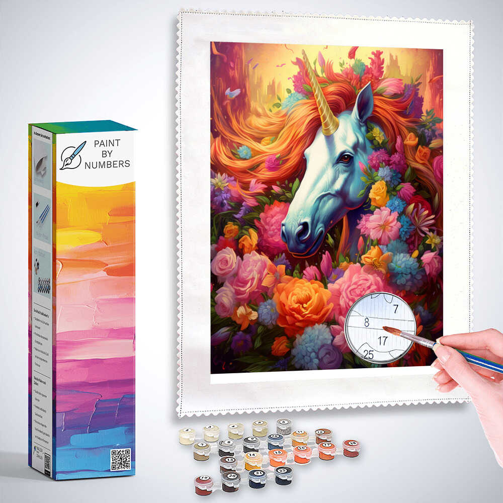 Paint by Numbers - Magic Forest, Golden Unicorn