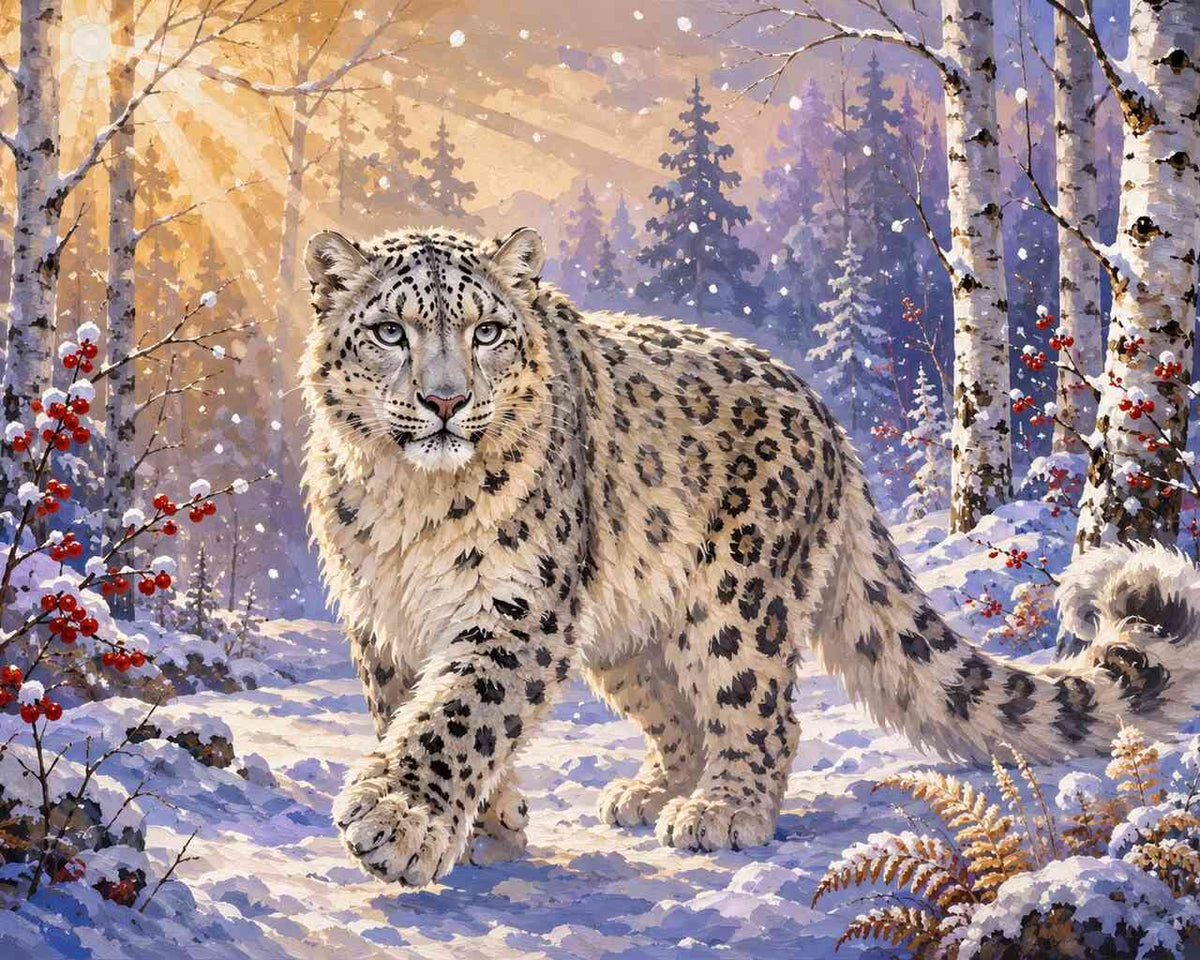 Paint by Numbers - Summit guardian in silence, snow leopard