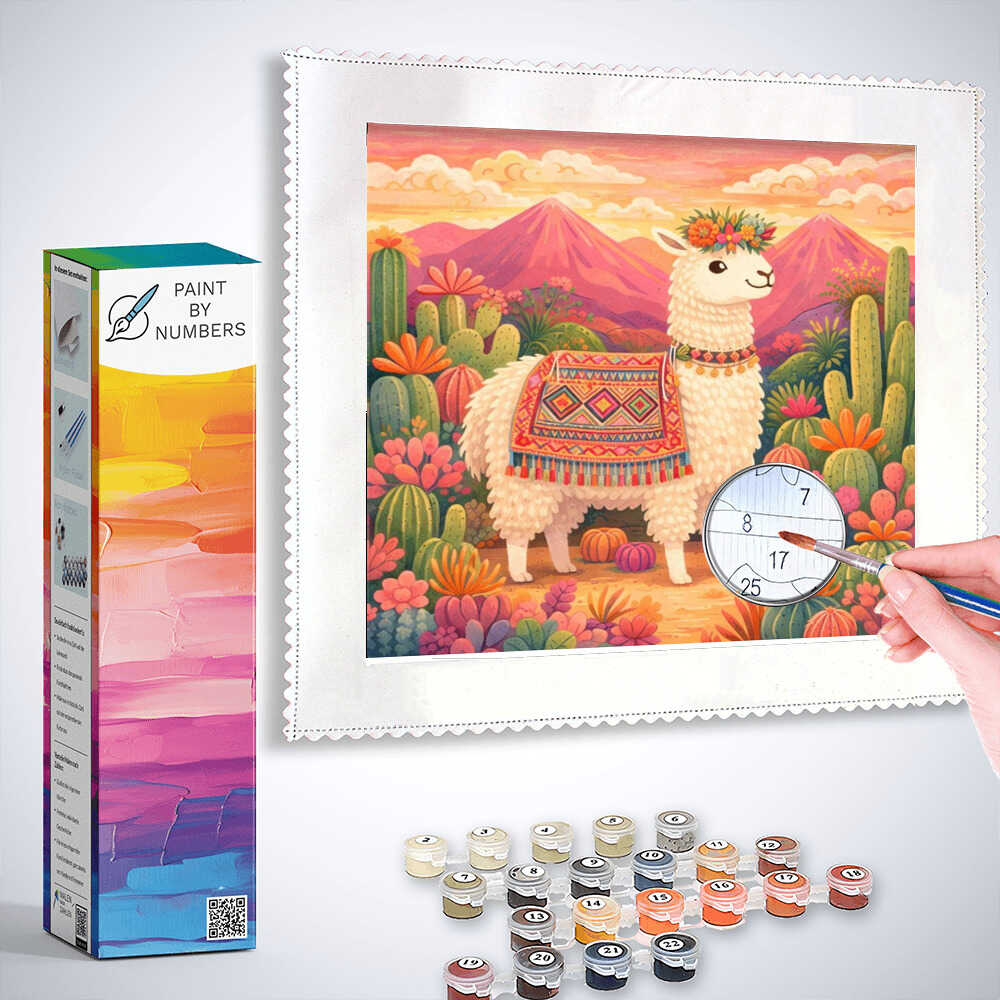 Paint by Numbers - Lama magic at sunset