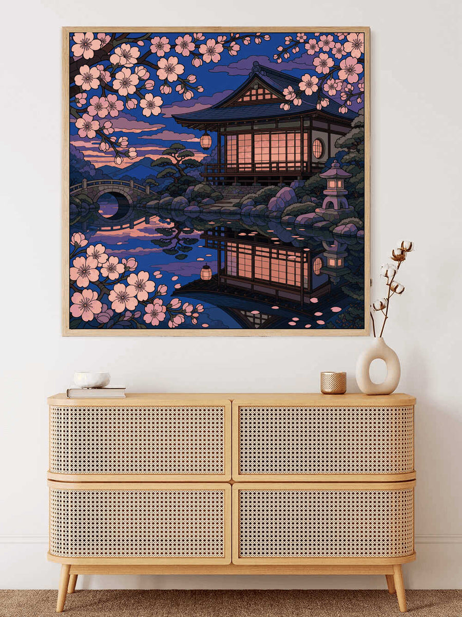 Paint by Numbers - Evening rest in the cherry blossom garden