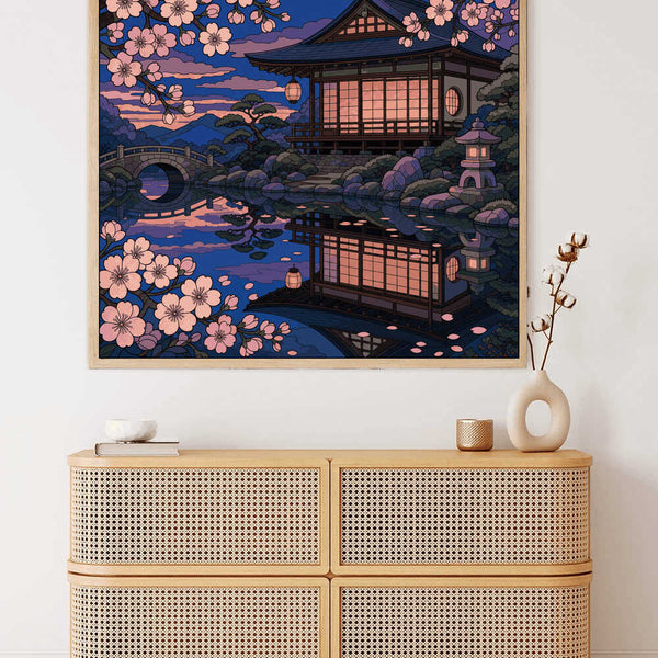 Paint by Numbers - Evening rest in the cherry blossom garden