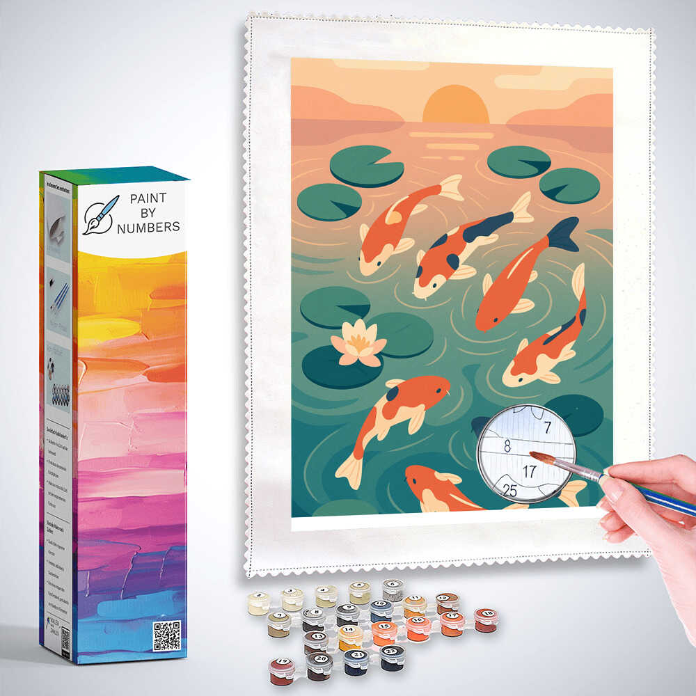 Paint by Numbers - **Koi Dreams at Sunset**