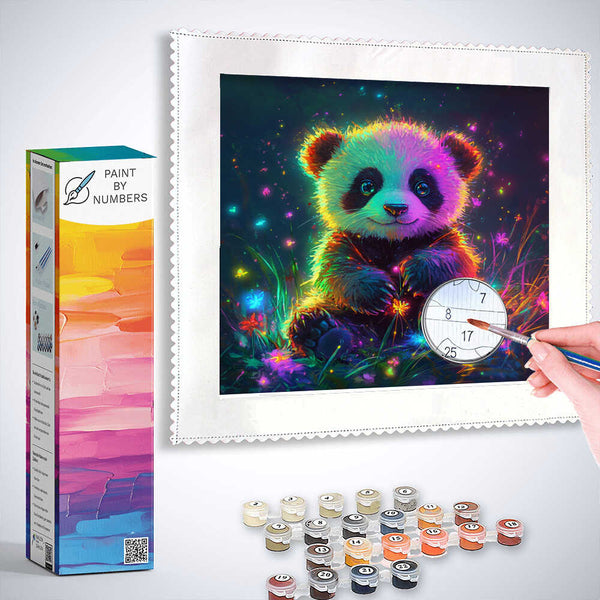 Paint by Numbers - Magical world of lights, Panda