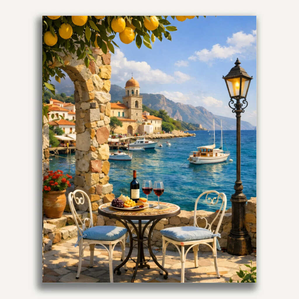 Paint by Numbers - Lemons in summer, Mediterranean