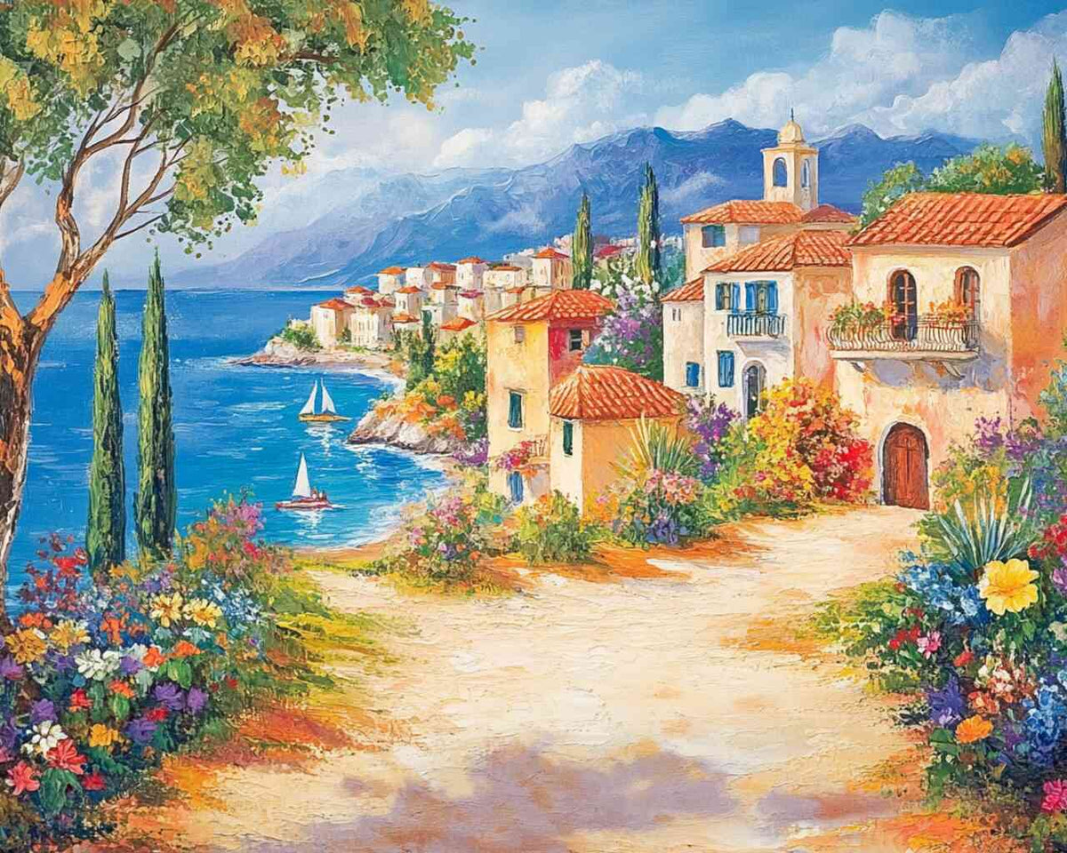 Paint by Numbers - Mediterranean idyll, picturesque landscape