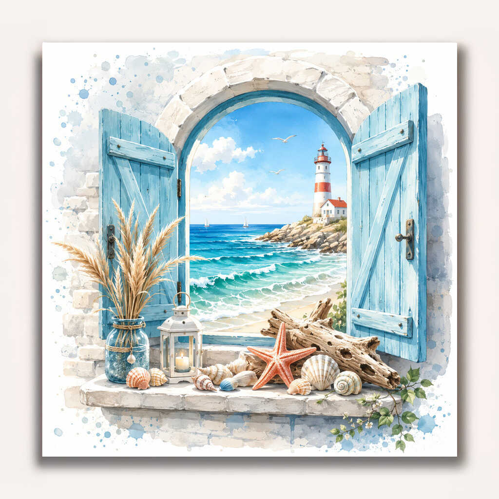 Paint by Numbers - Window to the Mediterranean dream