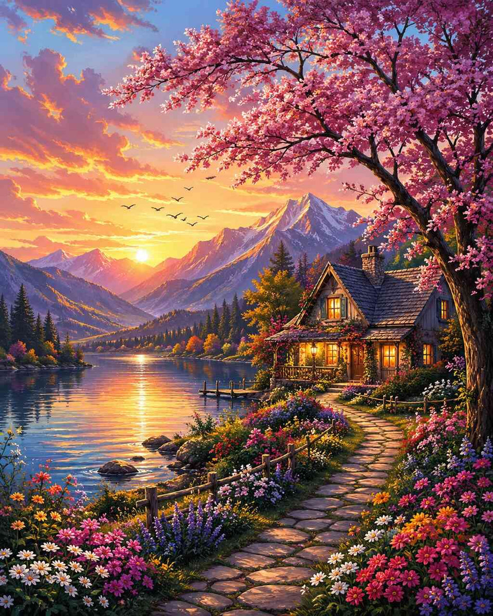 Paint by Numbers - Evening magic by the lake