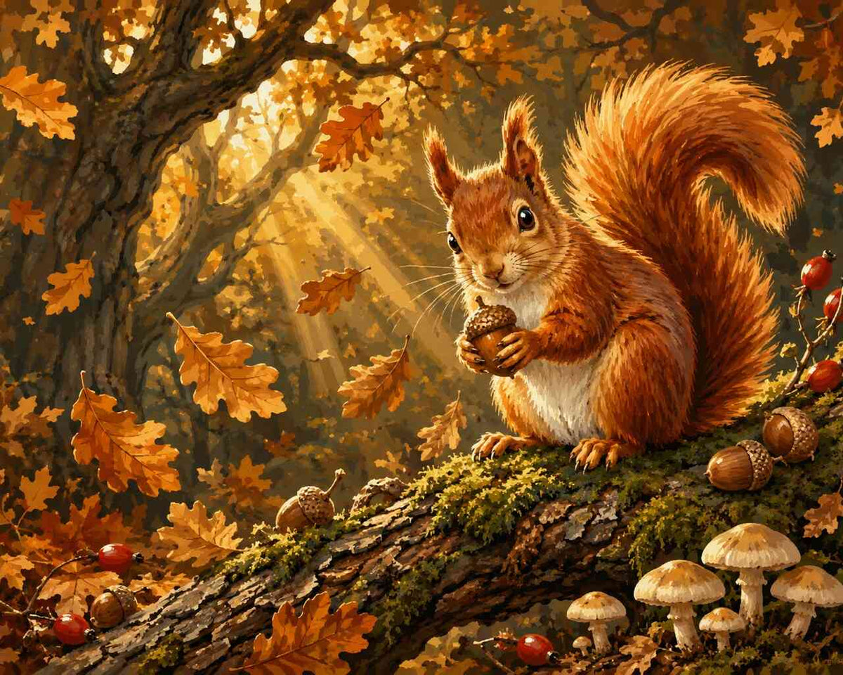 Paint by Numbers - Squirrel in the forest