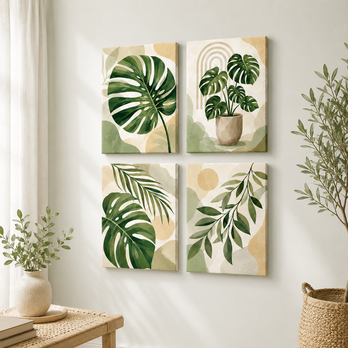 Botanical Harmony, set of 4 - Mini paint by numbers