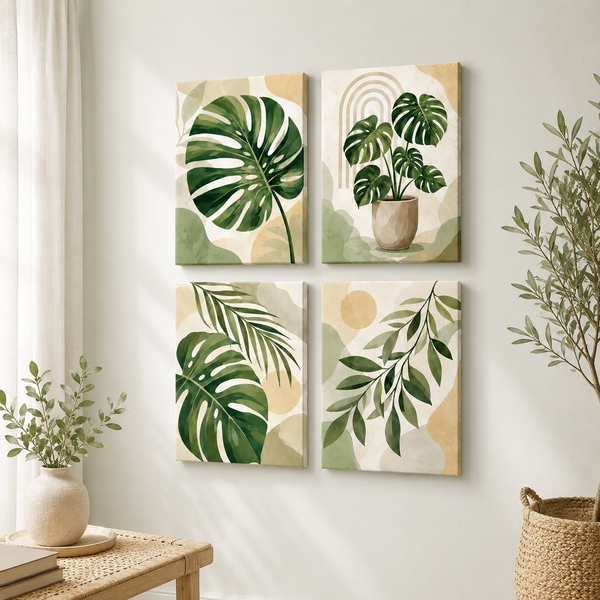 Botanical Harmony, set of 4 - Mini paint by numbers