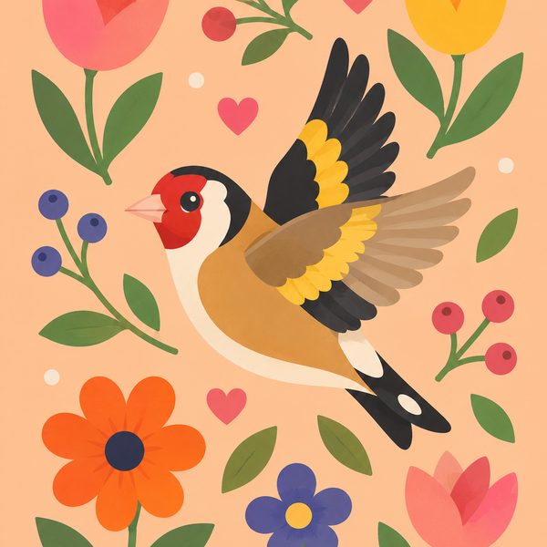 colorful birds, set of 4 - Mini paint by numbers