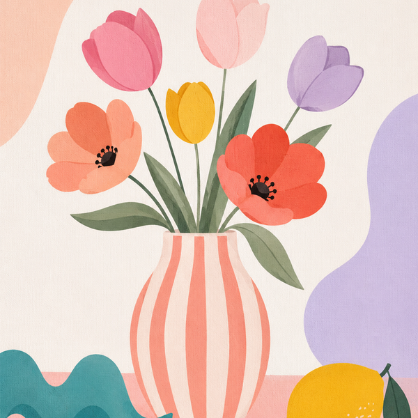 Colorful happiness, set of 4 - Mini paint by numbers