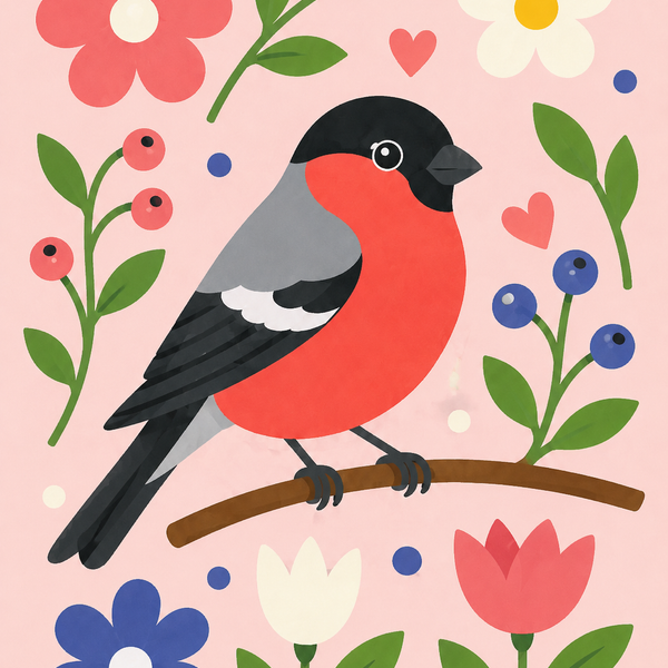 spring chirping, set of 4 - Mini paint by numbers