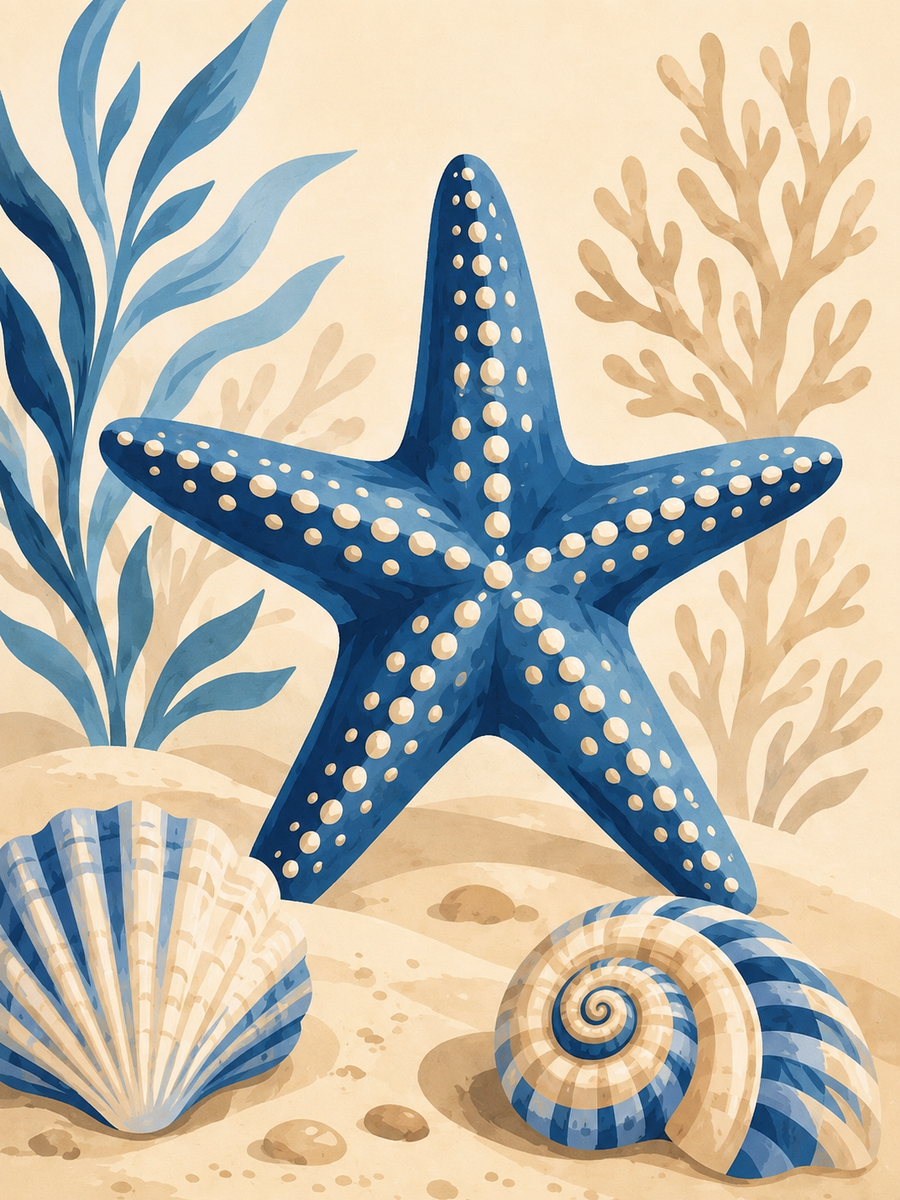 Coastal magic, set of 4 - Mini paint by numbers