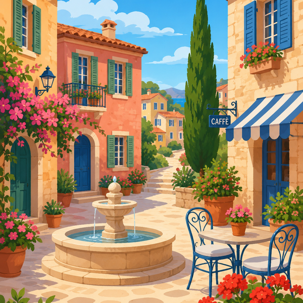 Mediterranean delight, set of 4 - Mini paint by numbers