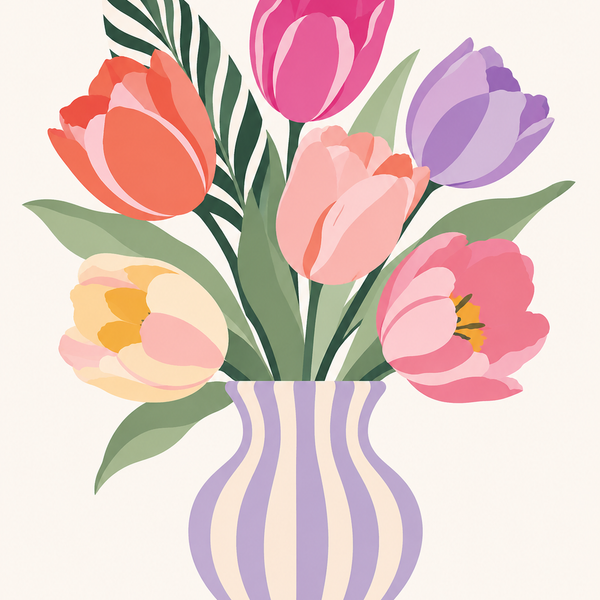 Pretty in rose, set of 4 - Mini paint by numbers