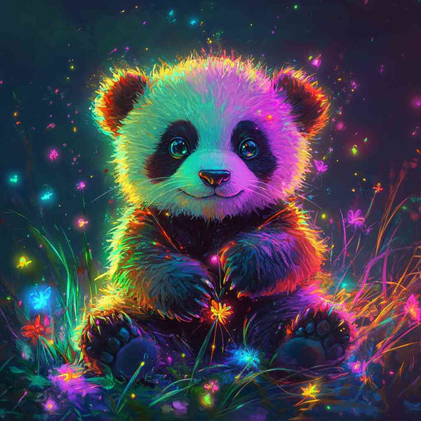 Paint by Numbers - Magical world of lights, Panda