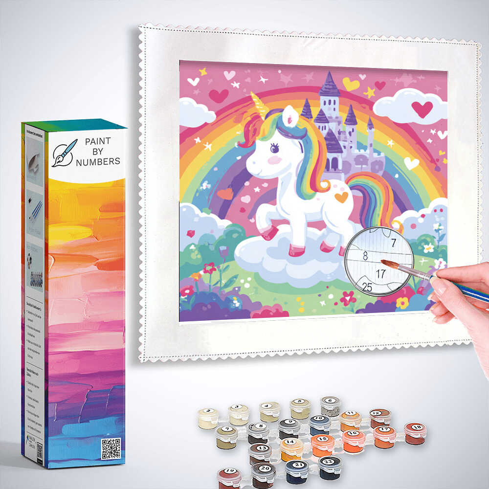 Paint by Numbers - Unicorn magic over Rainbow Land