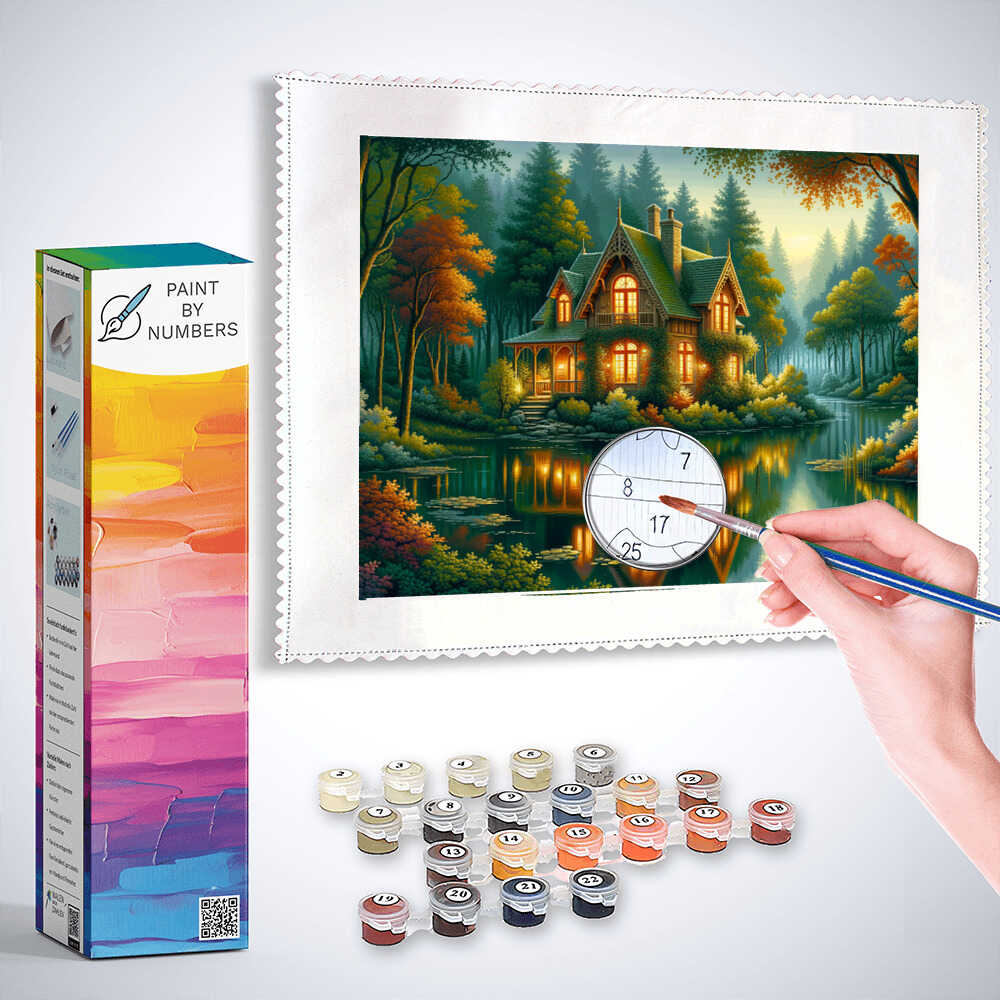 House in the forest, romantic - Paint by Numbers
