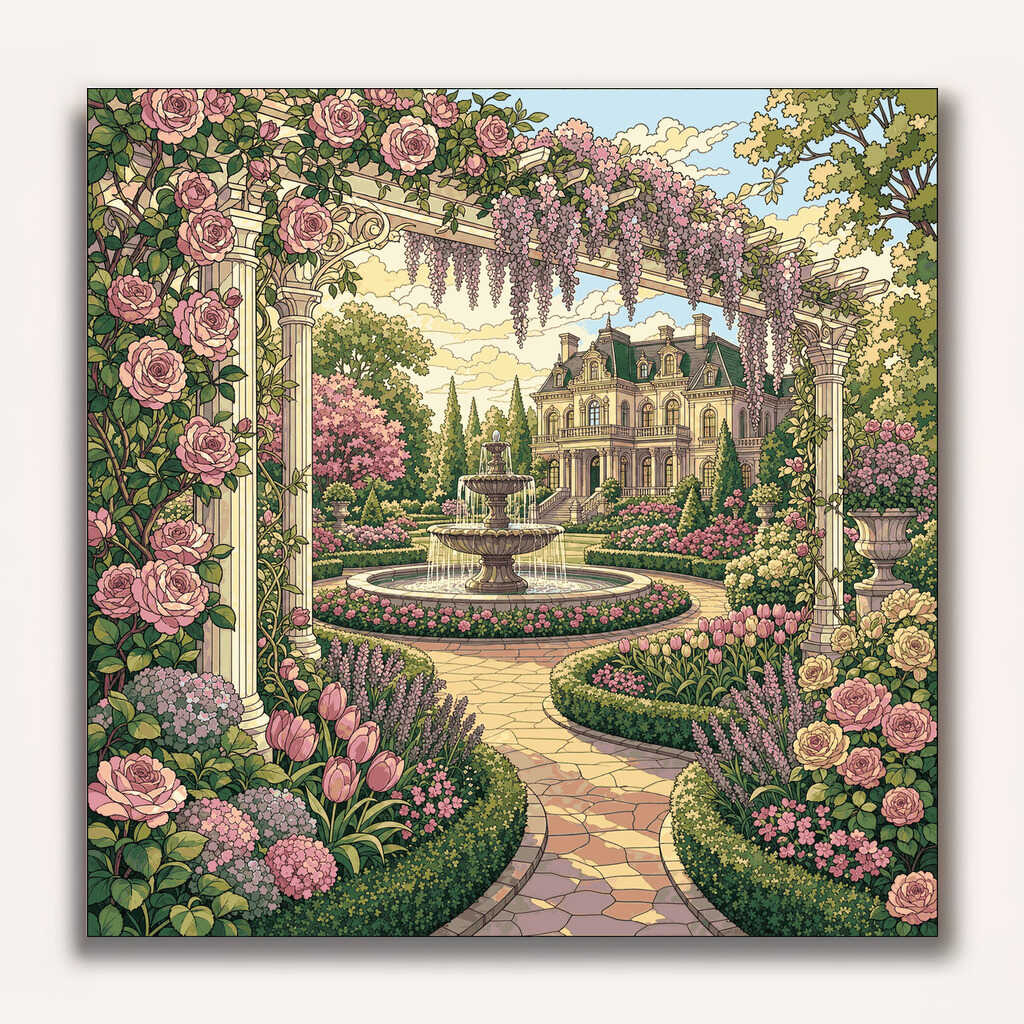 Paint by Numbers - Romantic garden idyll