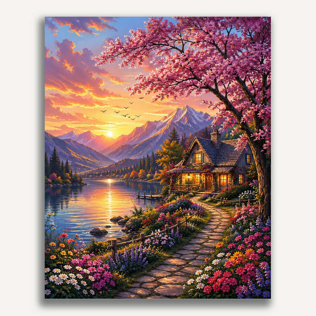 Paint by Numbers - Evening magic by the lake