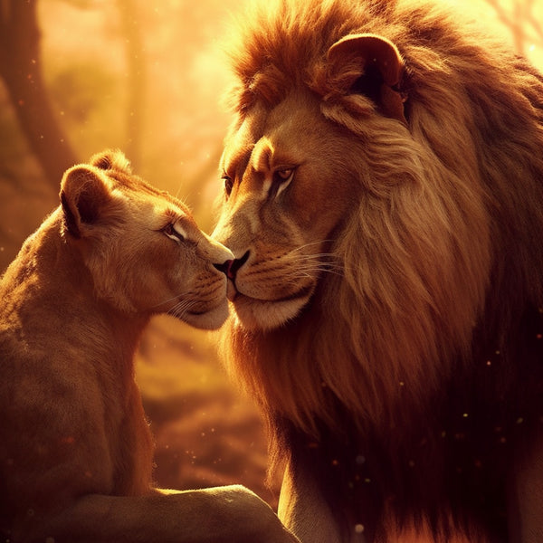 Lion and lioness - Paint by Numbers