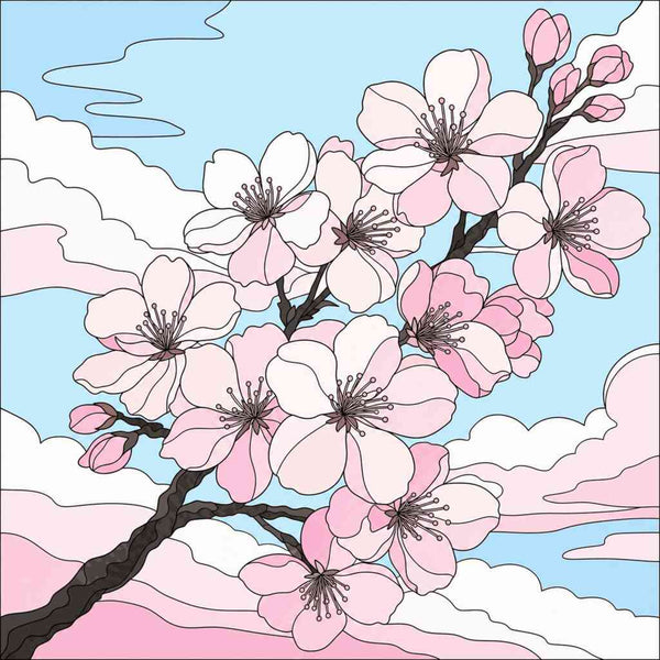 Paint by Numbers - Spring magic: Cherry blossoms in the sky