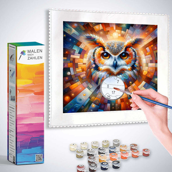 Paint by Numbers - Mosaic owl