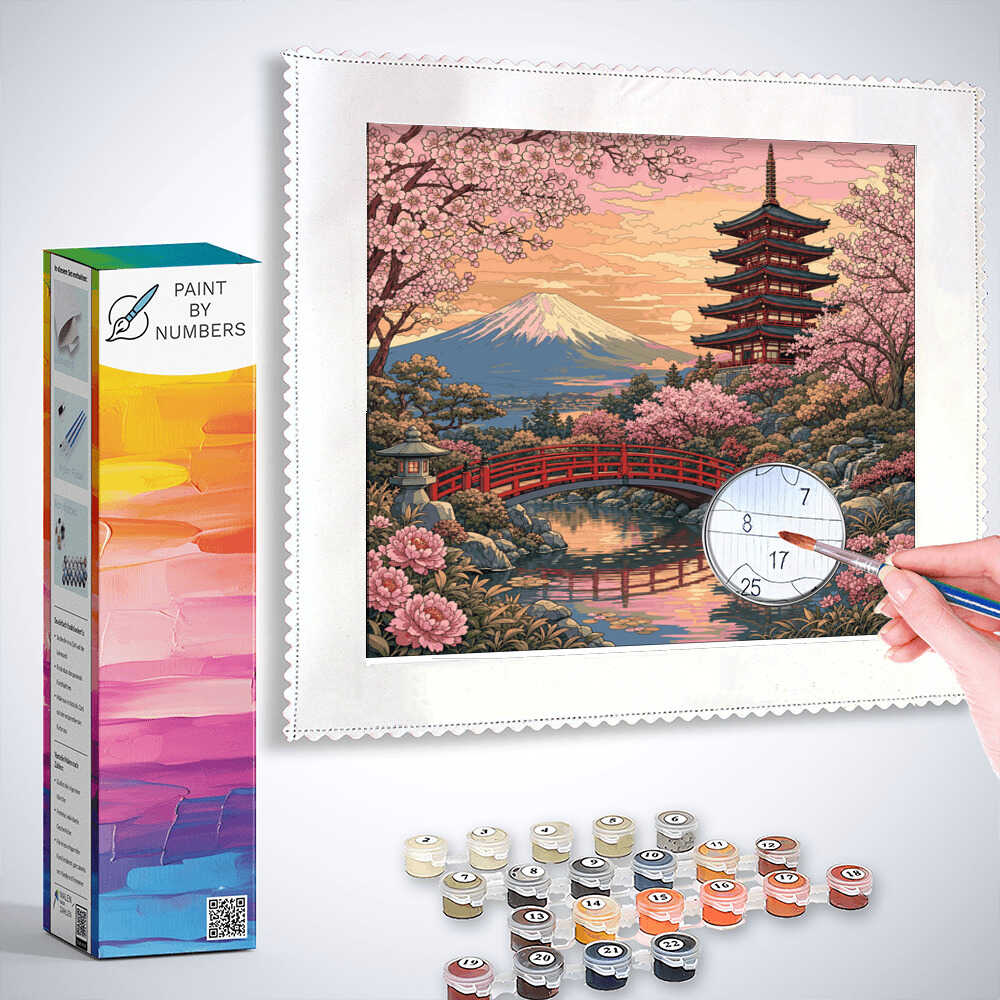 Paint by Numbers - Kirschblütenzauber am Fuji