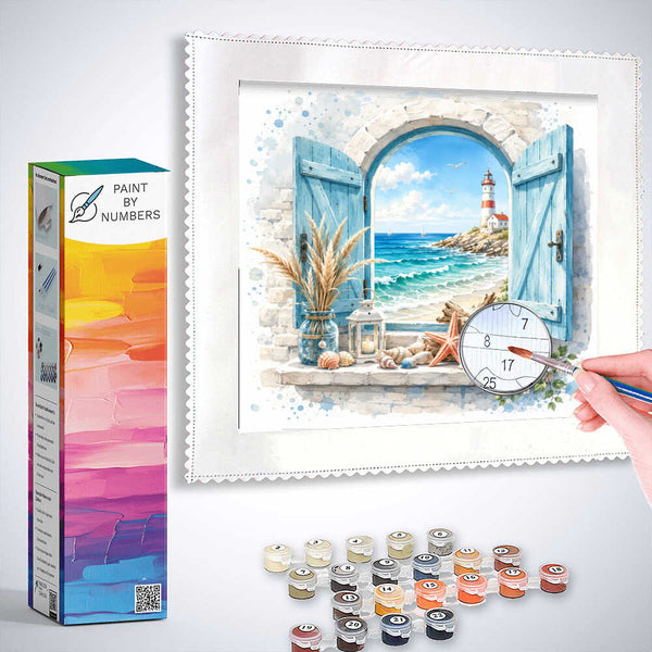 Paint by Numbers - Window to the Mediterranean dream