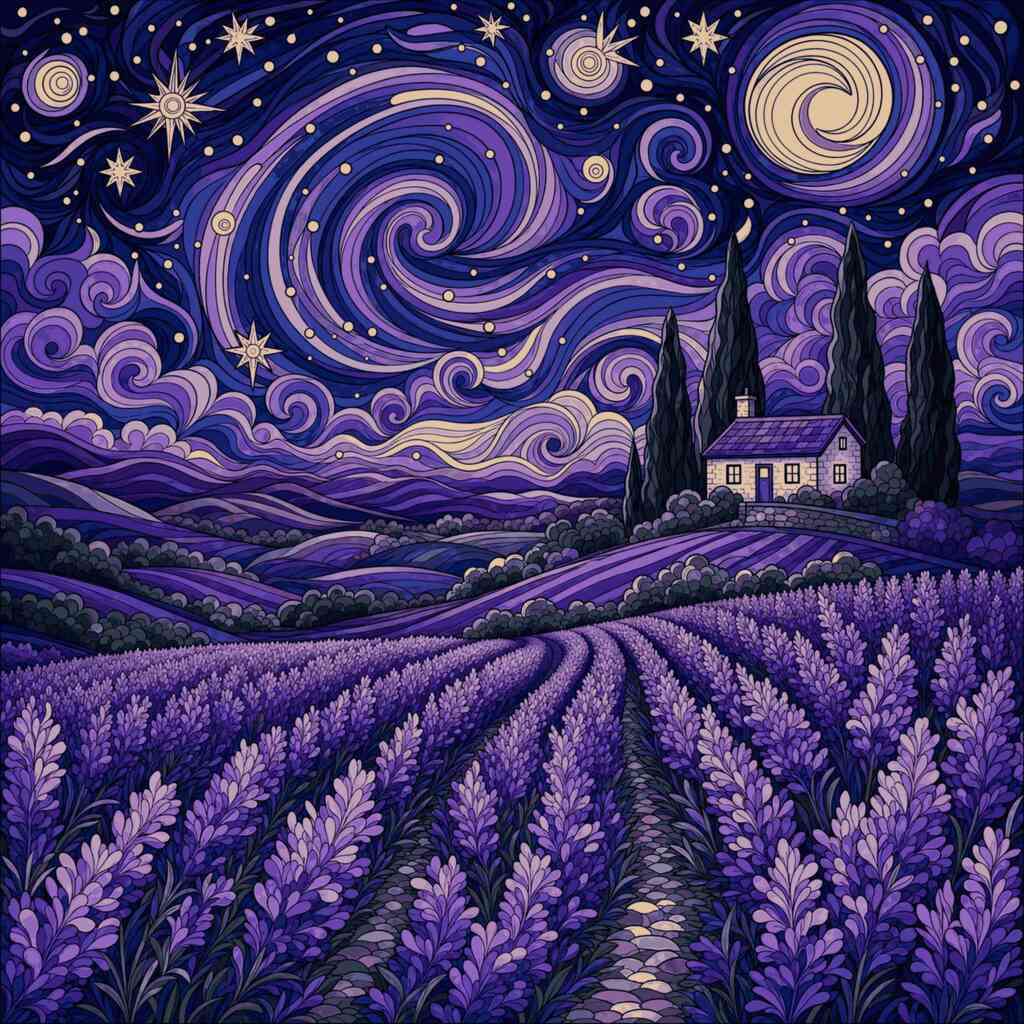 Paint by Numbers - Lavender Dreams Under the Stars