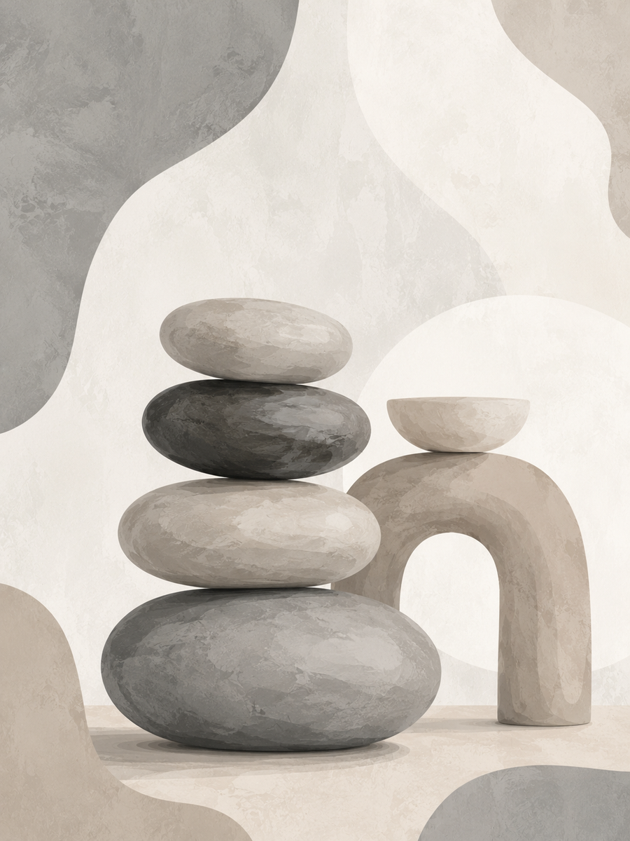 calm stone, set of 4 - Mini paint by numbers